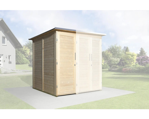 Holzgartenhaus mit Schiebetür
