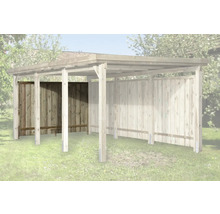 Holzcarport mit seitlichen Holzwänden für den Aussenbereich