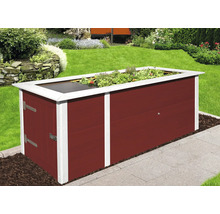Hochbeet klassisch weka Profi mit innenliegender Noppenbahn und Wühlmausschutzgitter 205x79x81 cm rot