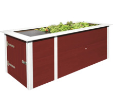 Hochbeet klassisch weka Profi mit innenliegender Noppenbahn und Wühlmausschutzgitter 205x79x81 cm rot