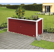 Hochbeet klassisch weka Profi 669 C mit innenliegender Noppenbahn und Wühlmausschutzgitter 218x92x81 cm rot