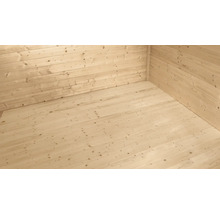 Intérieur avec plancher et murs en bois