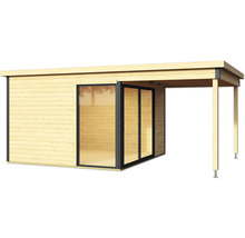 Holzgartenhaus mit überdachter Terrasse