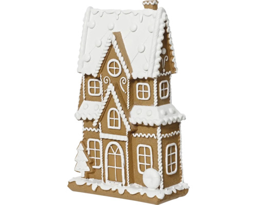 Weihnachtsdekoration Lebkuchenhaus Polyresin 28 x 28 x 5 cm Lebkuchenhaus als Dekoration