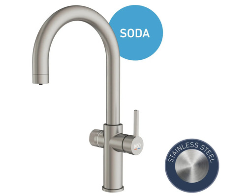 Robinet de cuisine KEO en acier inoxydable avec fonction eau gazeuse