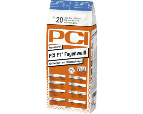 Mortier de jointoiement PCI Fugenweiß pour grès cérame et faïence en sac de 5 kilogrammes