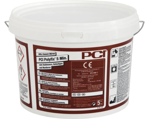 Seau de mortier de ciment instantané PCI Polyfix 5 minutes pour réparer, fixer et monter