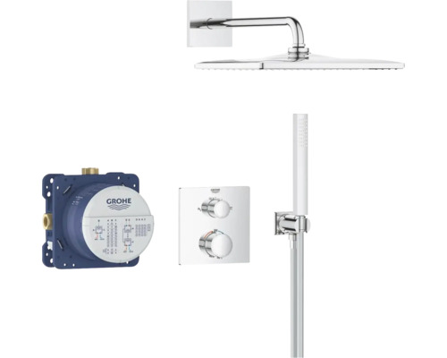 Système de douche Grohe avec douche de tête, douchette à main et thermostat