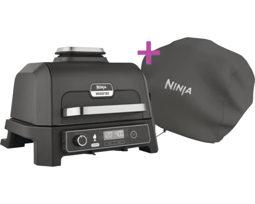 Barbecue & fumoir extérieur Ninja Woodfire Pro XL avec système Smart Cook System, 4 fonctions de cuisson, 1,7 kW y compris couvercle