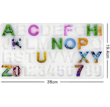 Moule en silicone pour lettres et chiffres, 36 x 19.4 cm