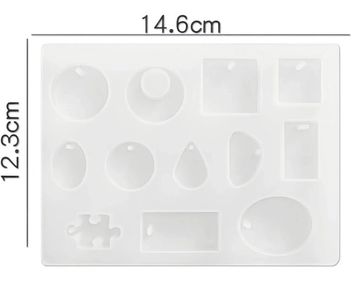 Moule en silicone pour la fabrication de bijoux avec différentes formes et tailles, 14,6 cm x 12,3 cm