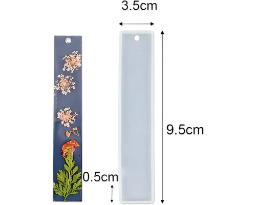 Moule de marque-page en silicone avec dimensions
