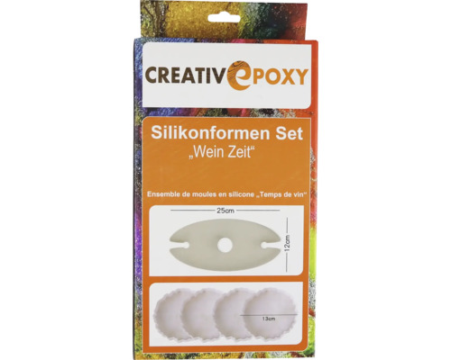 Set de moules en silicone CreativEpoxy Temps de vin, pour epoxy résine synthétique résine liquide Set de moules en silicone CreativEpoxy Temps de vin, pour epoxy résine synthétique résine liquide