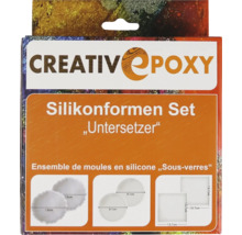 Set de moules en silicone CreativEpoxy Sous-verre, pour epoxy résine synthétique résine liquide