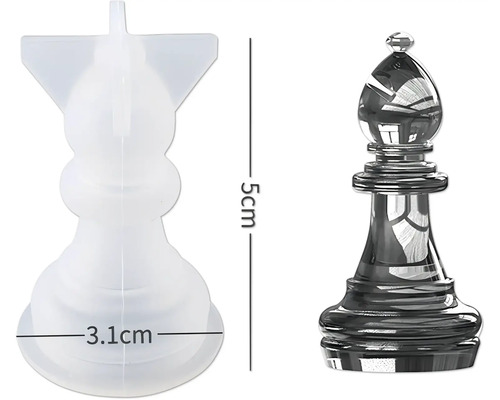 Moule pour pièce d''échecs fou avec dimensions