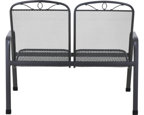 Doppelsitzbank aus Metall mit Armlehnen für den Garten