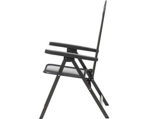 Chaise pliante avec accoudoirs et rangement en filet