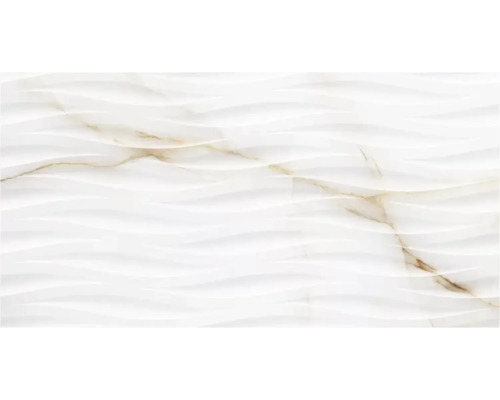 Dekorative weiße Wandfliese mit wellenförmiger Oberfläche