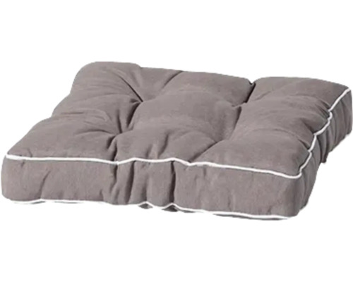 Coussin de chaise gris avec passepoil blanc