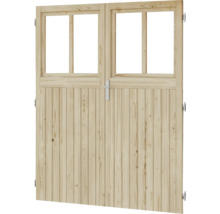 Double porte en bois avec fenêtres pour la boutique en ligne Hornbach