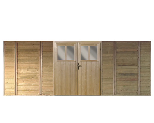 Façade Karibu avec porte à deux vantaux, carport double, 540 x 200 cm, traité en autoclave par imprégnation Façade Karibu avec porte à deux vantaux, carport double, 540 x 200 cm, traité en autoclave par imprégnation