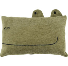 Coussin décoratif avec visage de crocodile et yeux