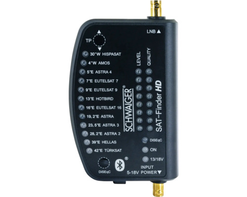 Schwaiger SF9003BT SAT-Finder HD kann via Bluetooth mit Smartphone verbunden werden Schwaiger Sat-Finder HD zur Satellitensuche