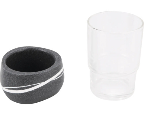 Distributeur de savon en pierre avec récipient en verre