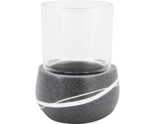 Verre avec base en pierre grise