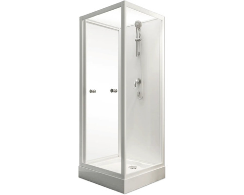 Cabine de douche complète avec pommeau et receveur de douche