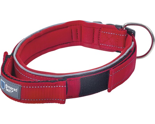Collier pour chien en nylon avec bandes réfléchissantes et anneau métallique