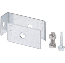 Winkelverbinder aus Metall mit Schraube und Mutter