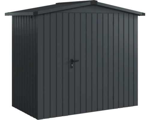 Geräteschuppen aus Metall mit Tür und Dach