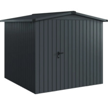 Abri de jardin en métal avec porte et toit à deux pentes