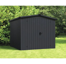 Abri de jardin en métal avec double porte dans le jardin