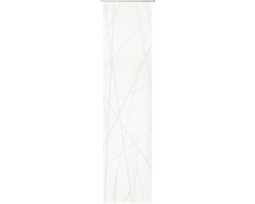 Weisse Rollgardine mit geometrischem Muster für Fenster