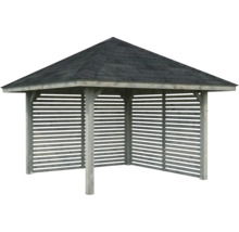Pavillon de jardin en bois avec bardeaux de toiture