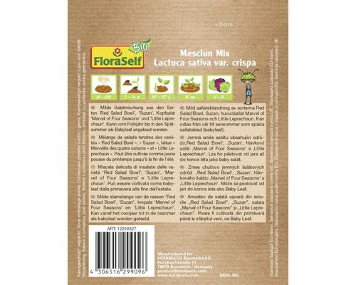 FloraSelf Mesclun Mix Salatsamenpackung