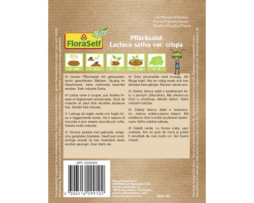 FloraSelf Pflücksalat Lactuca sativa var crispa Samenpackung