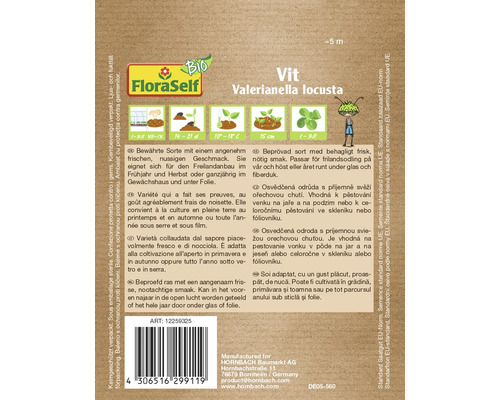 Verpackung der FloraSelf Feldsalat Vit Valerianella locusta Samen