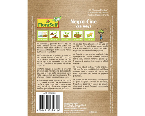 Negro Cine Zea mays Saatgutpackung