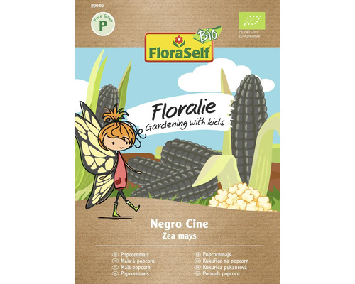Maïs doux Negro Cine Floraself Floralie & Flo semences stables graines de légumes FloraSelf Floralie Negro Cine Maïs à popcorn Sachet de graines