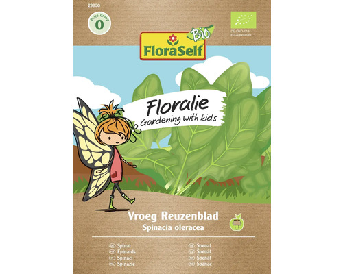 Épinard Vroeg Reuzenblad Floraself Floralie & Flo semences stables graines de légumes FloraSelf Floralie graines de jardin pour enfants, épinards