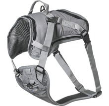 Sac à dos gris pour chien avec des sangles