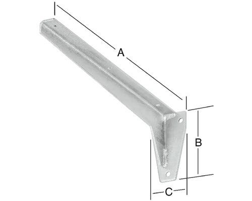 Support d''étagère en métal avec dimensions