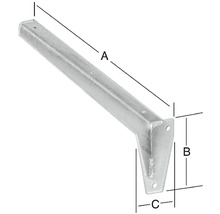 Équerre d''étagère avec dimensions