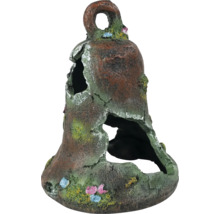 Dekorationsobjekt in Glockenform für das Aquarium, mit Löchern und künstlichen Pflanzen