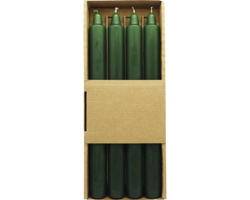 Bougie longue Ø 2,2 cm h 25 cm vert forêt 4 pces Paquet de huit bougies de table vertes