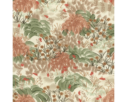 Papier peint intissé 868319 prairie crème Papier peint à motif de plantes