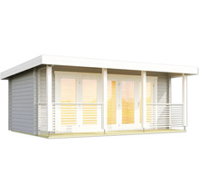 Abri de jardin avec double porte et véranda